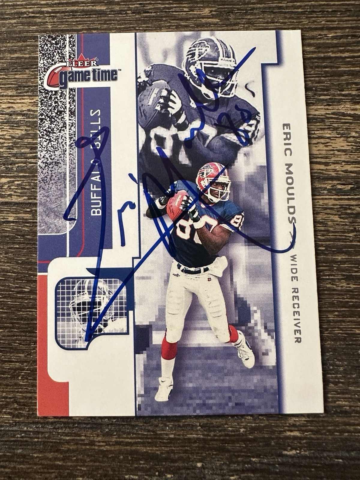 Fleer 2001 Game Time Eric Moulds Autographed #54 Buffalo Bills Football Card