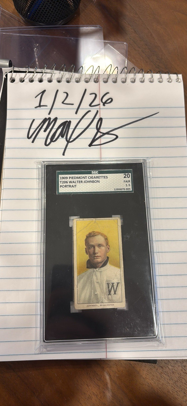 1909-11 T206 Walter Johnson Portrait Centered Image SGC 1.5