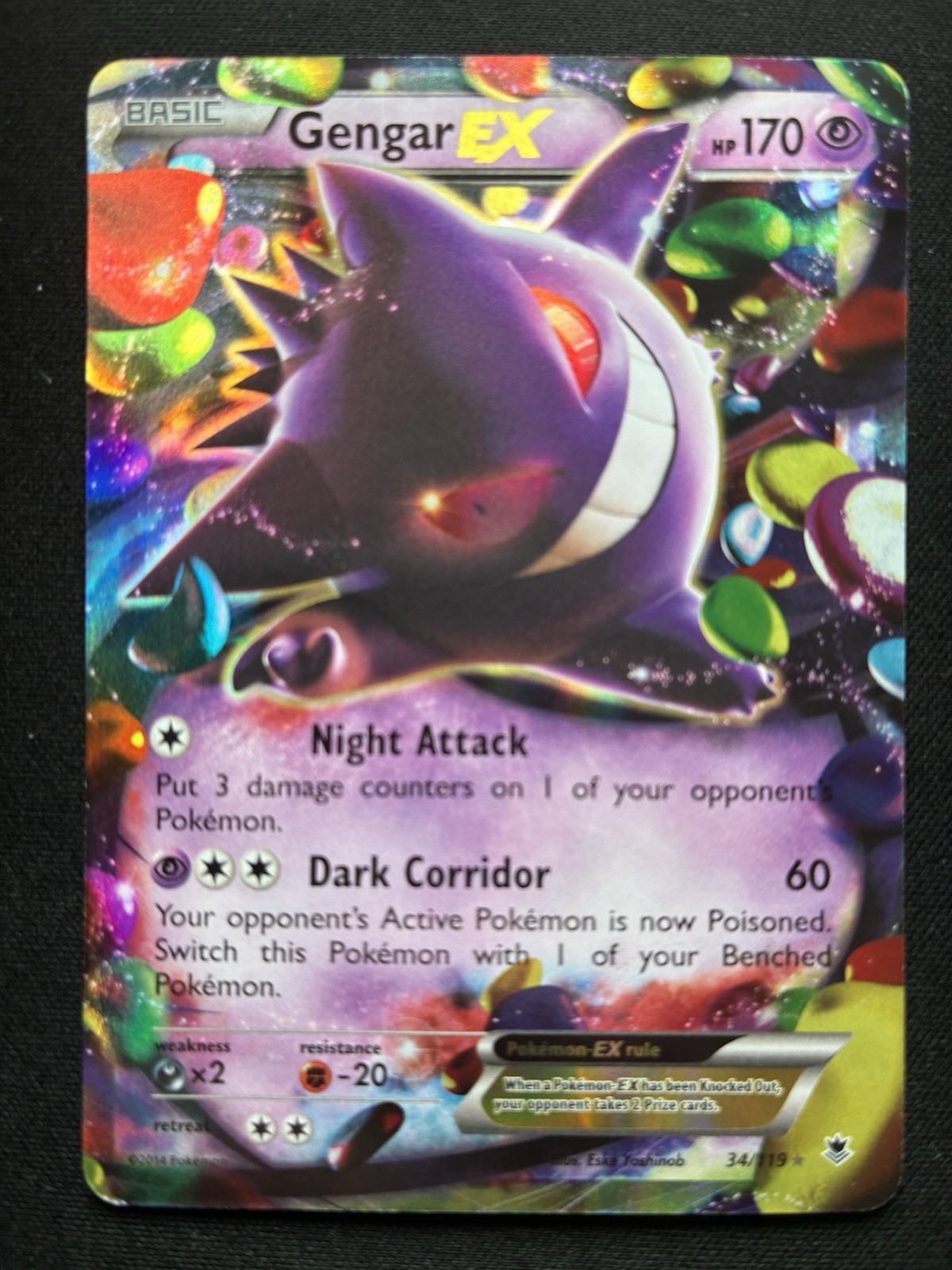 Pokemon: Gengar EX 34/119 Ultra Rare Holo Phantom Forces