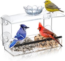 Window Bird Feeder for Outdoors-Clear Acrylic Window Bird Feeders with Strong Su