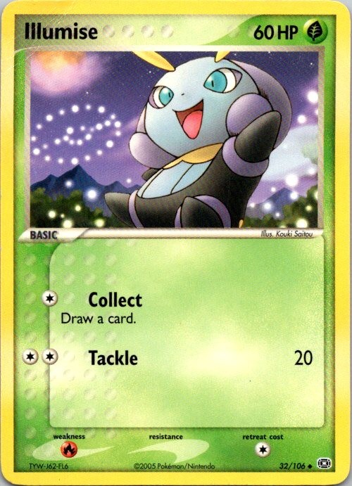 Illumise 32/106 Uncommon Emerald Pokemon Moderately Played