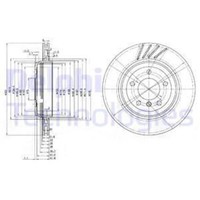 Delphi 2X Bremsscheibe Hinten Ø320 Mm BelüFtet FüR BMW 3Er Cabriolet E46 330 Ci