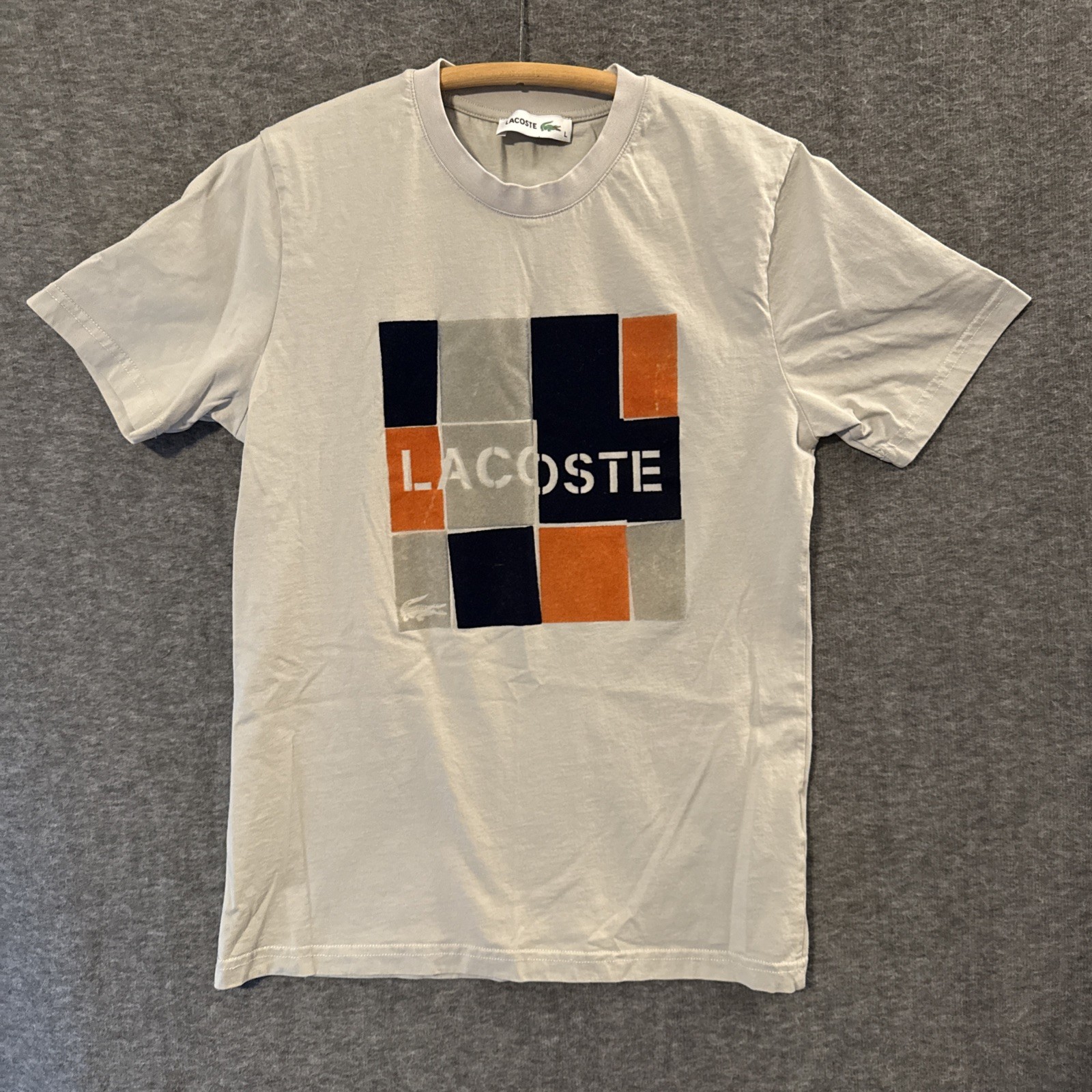 Lacoste T Shirt Felt Patchwork Pattern - image 1