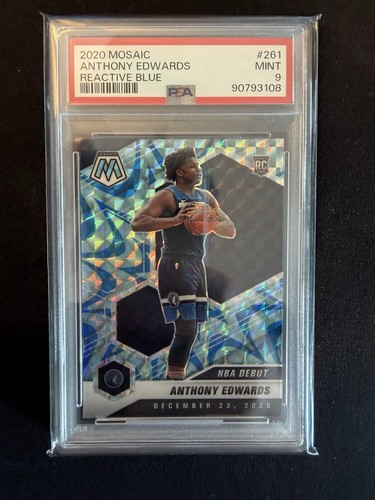 2020 Mosaic Anthony Edwards Reactive Blue 261 PSA 9 RC