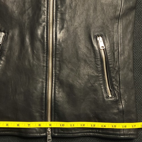 AllSaints Men's Cora Black Leather Jacket Men’s Size X-Small XS - Bild 9 von 15