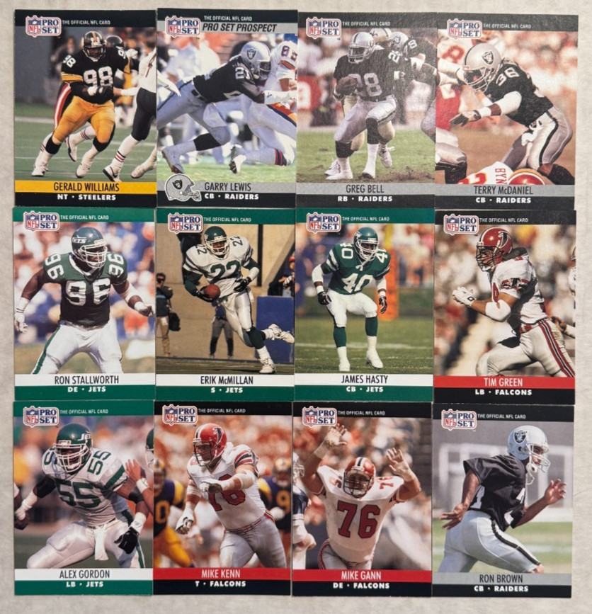 1990 NFL Pro Set - Choose Your Cards to Complete Your Set