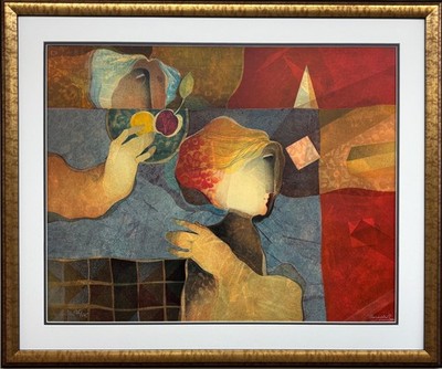 Sunol Alvar ''Le Regard Cache'' Hand Signed Limited Ed. Embossed lithograph