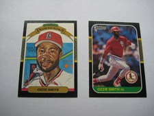 Ozzie Smith Donruss Baseball Card Collection 2 Cards Sleeved