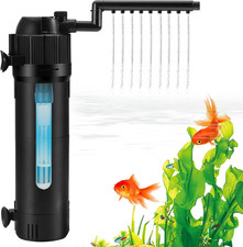 Internal Fish Tank Filter, 5 in 1 Adjustable Aquarium Filter Pump with UV Steril