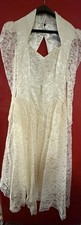 Beautiful Vintage Wedding Dress Size 7/8 With Beautiful Hat Veil