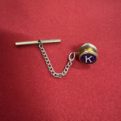 Vintage 10K Leavens Kiwanis International Gold Tone Enamel Lapel Pin 3/8''