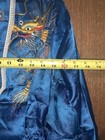 Vintage Asian Embroidered Dragon Silk Rayon 2 Piece Blue Pajama Set 1960s — photo 6