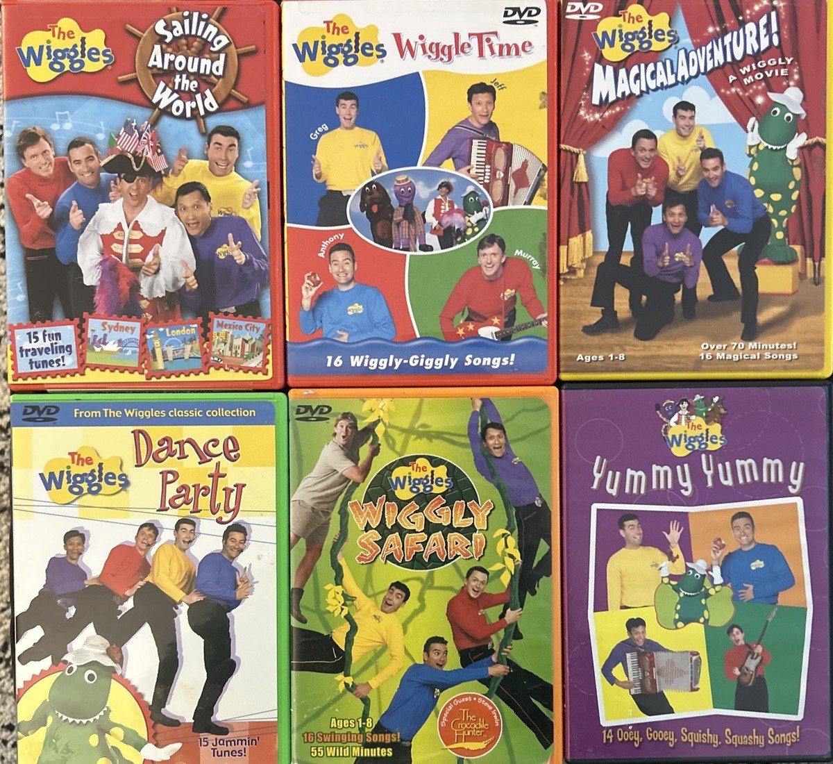 The Wiggles DVD Lot 6 -Yummy Yummy, Wiggly Safari, Dance Party