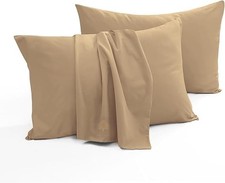 Soft Taupe Toddler Pillowcases 12x16 2-Pack 600TC Egyptian Cotton w/ Env.