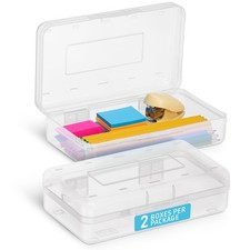 Pencil Box, Clear Pencil Case, School Supply Organizer, Hard Plastic Durable ...