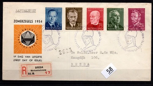 = NETHERLANDS - R-FDC - PAINTING - FAMOUS PEOPLE - VAN GOGH - 1954