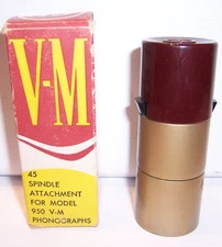 Vintage 950 VM 45 rpm Red Spindle Adapter Record Changer w/Original Box