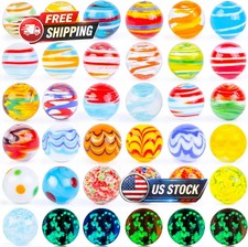 36PCS Glass Marbles Bulk, 16mm/0.6inch Handmade Colorful Assorted Marbles for Va