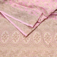 Indian Vintage Pink Dupatta Long Stole Woven Cotton Scarves Veil Golden Zari