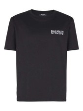 Balmain Black Double Logo Cotton T-Shirt