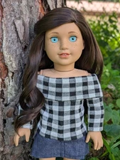 Lux Custom American Girl Doll OOAK Dark Brown Hair Blue Eyes Josefina Freckles