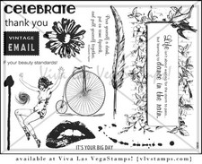 Unmounted Rubber Stamp Plate, Unmounted/Uncut Pink Rubber Stamps