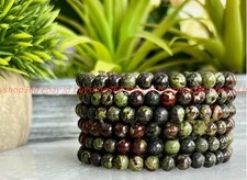 Wholesale 6 Pcs Natural Dragon Blood Stone 6mm 7.5  Crystal Stretch Bracelet
