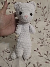Crocheted Ferret Velvety White Ferret Handmade Crocheted Ferret Stuffed Ferret