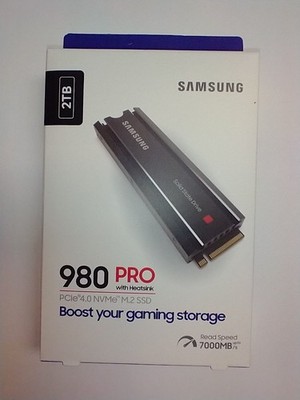 Samsung 980 PRO with Heatsink 2TB M.2 PCIe 4.0 NVMe Internal SSD Black 7000MB/s