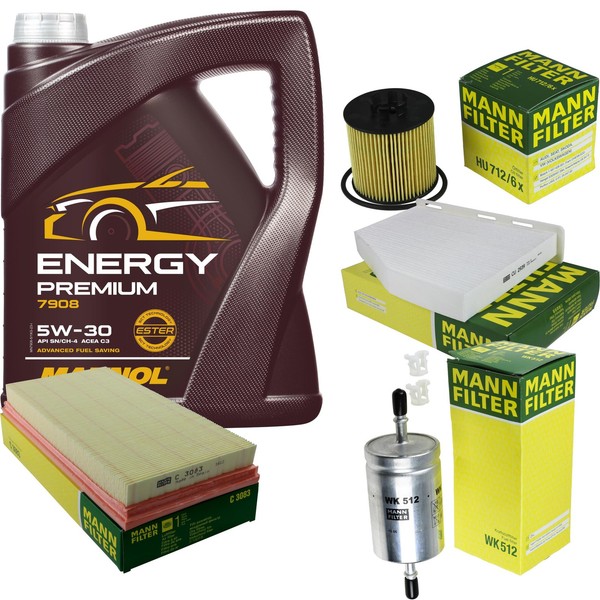 Inspektionspaket 5L Mannol Energy Premium 5W-30 FüR VW Touran 1.6 FSI Golf V-image