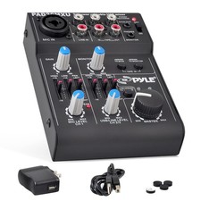 Pyle 5-Channel Rechargeable Mini Portable Audio Mixer – Compact Music Mixer...