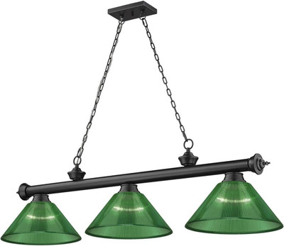 2306-3MB-ARG Cordon Billiard Pendant, 3-Light 180 Total Watts, Matte Black