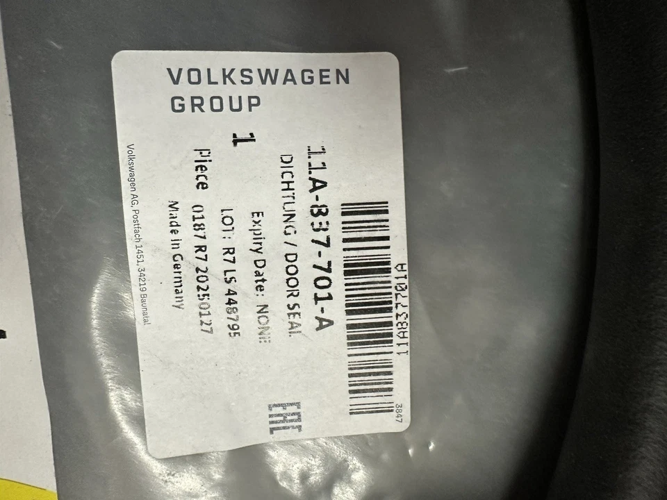 Genuine Audi Door Seal / Weather-Strip P/N: 11A-837-701-A (NEW) - Image 3 of 3