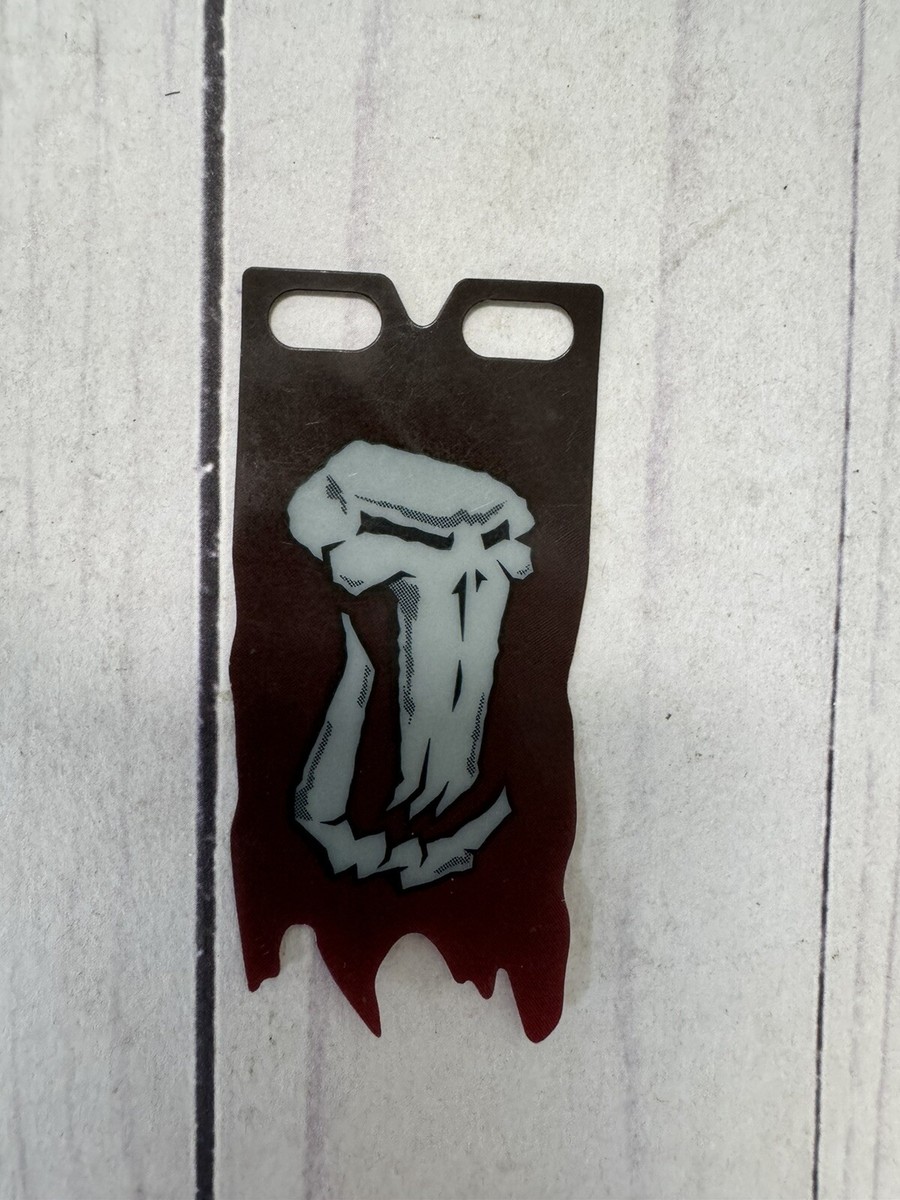 Lego Plastic Flag 4 x 8 1/2 Tattered with Fantasy Era Troll Skull