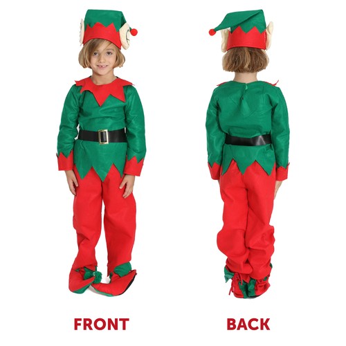 CHILDRENS ELF COSTUME BOYS CHRISTMAS XMAS SANTAS LITTLE HELPER FANCY DRESS - 第 5/6 張圖片