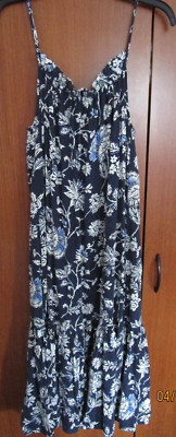 H & M  Summer Dress Sleeveless Sz 4 (Plus) Viscose Bust 41 - 50 Length 47.5 in