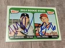 Matt Davidson Chris Owings Signed 2014 Topps Heritage Card #368 COA RC Rookie