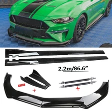Front Bumper Lip Spoiler Chin Splitter Gloss Black For Ford Mustang Bod Kits