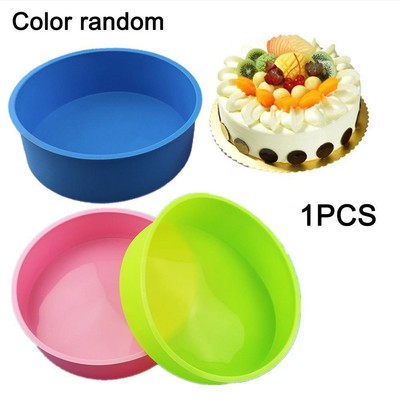 8 inches Round Silicone Non stick Cake Pan Bread Baking For Kitchen Tray J2Y6