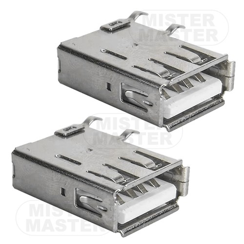 CONNETTORE USB 2.0 FEMMINA TIPO A 90 GRADI 4 PIN A SALDARE PCB - 2 PEZZI - Imagen 3 de 4