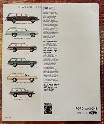 VINTAGE 1981 FORD WAGONS SALES BROCHURE - 第 4/4 張圖片