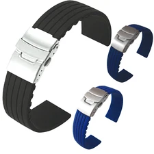 NATO® Silicone Rubber Deployment Diver watch band Sport strap Flexible  20mm USA