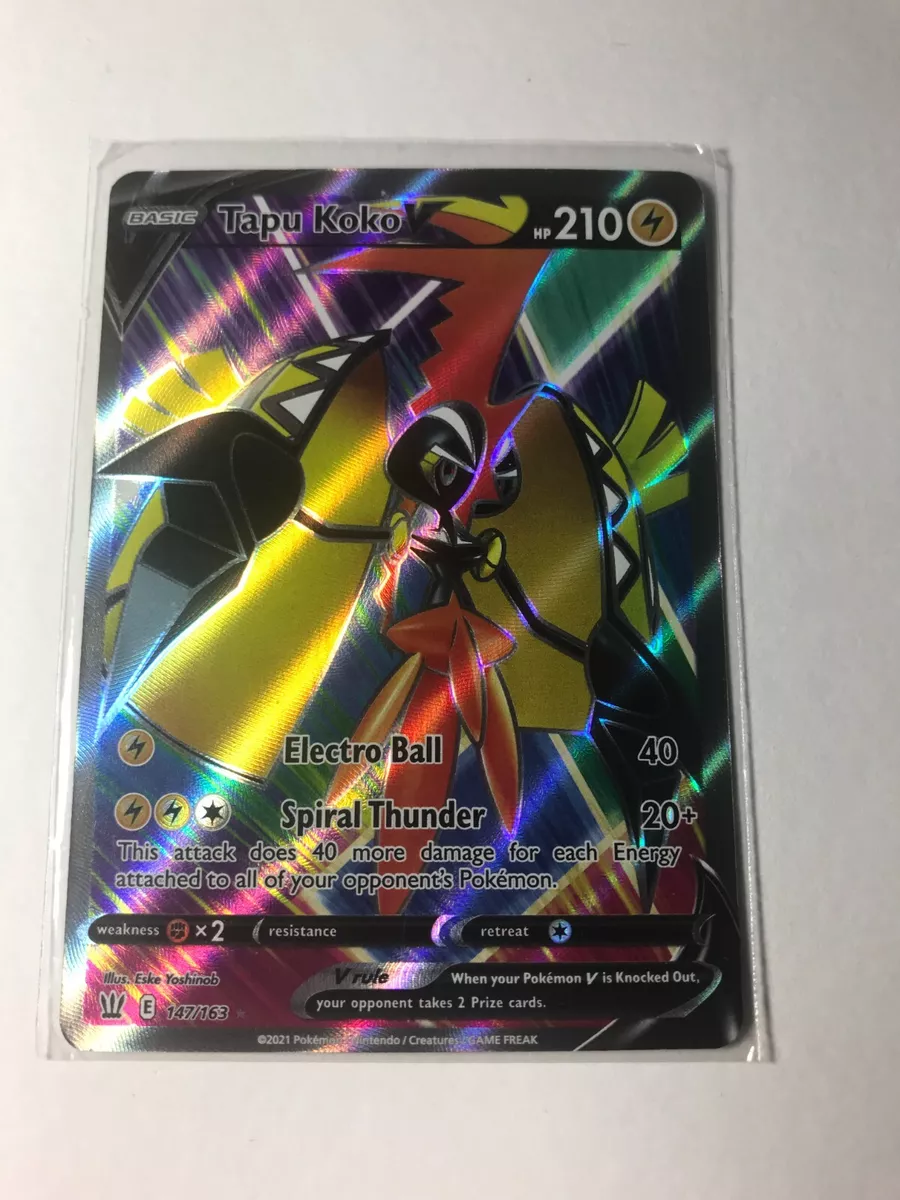 Tapu Koko V 147/163 Pokemon 2021 Full Art Battle Styles