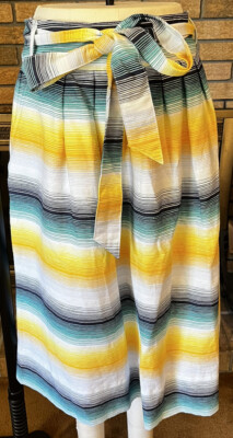 Multicolor Striped Cotton Skirt Gap Cotton Blend Multicolor