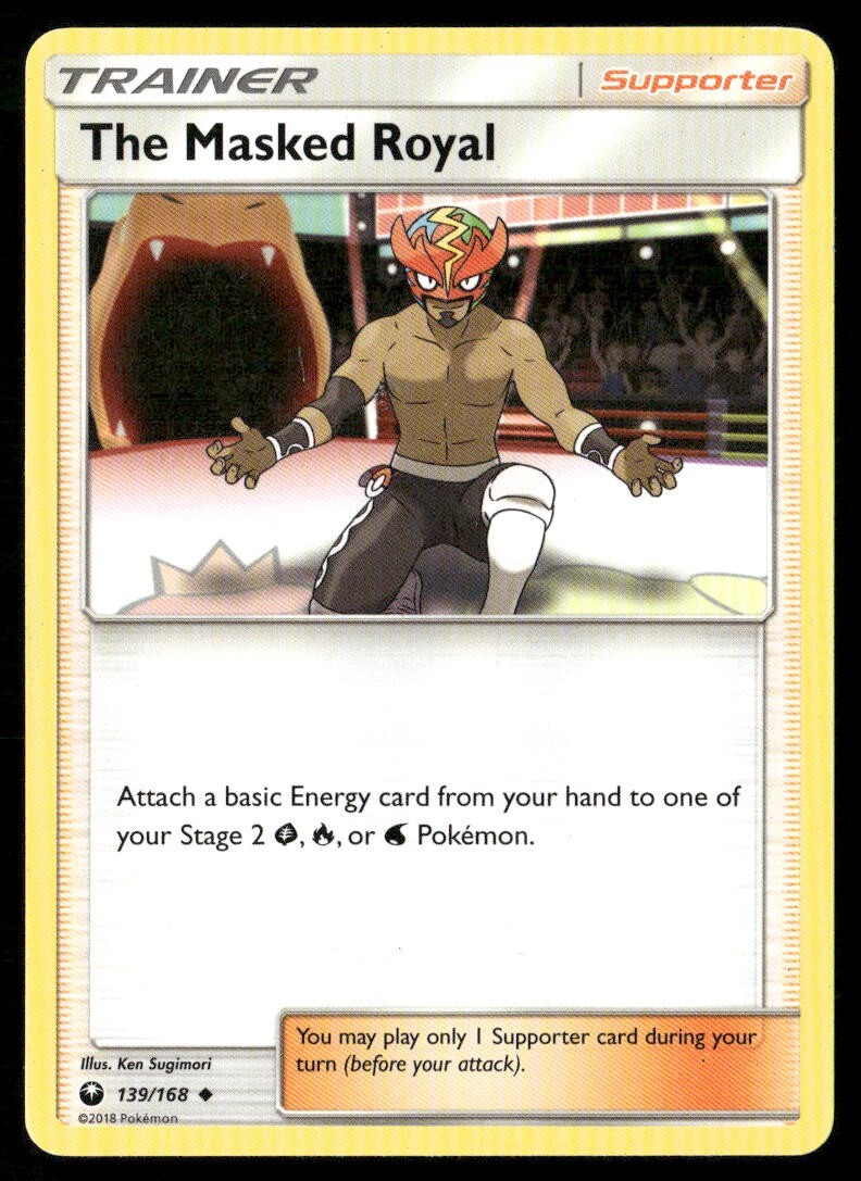 2018 Celestial Storm Set Pokemon Card 139  The Masked Royal LP