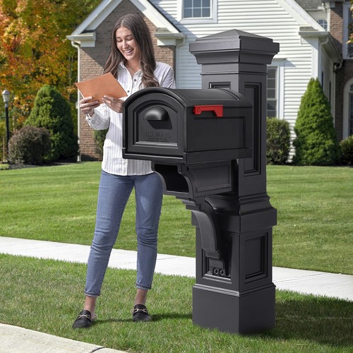 Step2 Atherton Grand Onyx Black XL Mailbox and Mailbox Post Kit – Elegantly - Picture 2 of 5