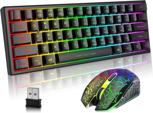 Gaming Keyboard And Mouse LED Light Backlit Mechanical Feel For Computer Desktop - Picture 13 of 19