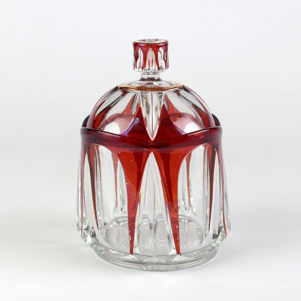 Tarentum Puritan Ruby Stained Table Set, Antique Glass EAPG Butter Creamer Sugar - Image 2 of 4