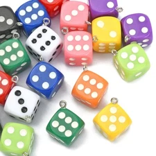 20x Cubic 3D Dice Charms Pendant for Jewelry Making Dangles Hanging Decorations