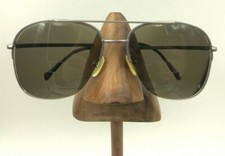 Vintage Lamy T44 Gray Metal Pilot Half-Rimmed Sunglasses FRAMES ONLY